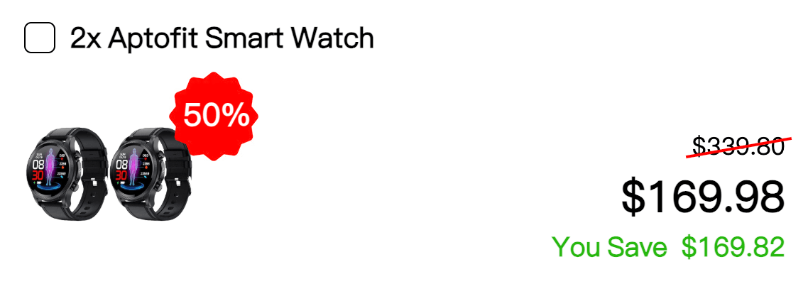 Double Aptofit Smartwatch 50% discount Package